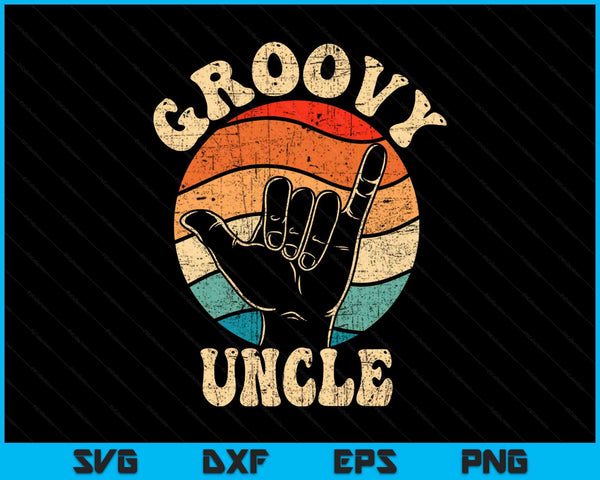Groovy uncle 70s aesthetic nostalgia 1970's retro SVG cut file