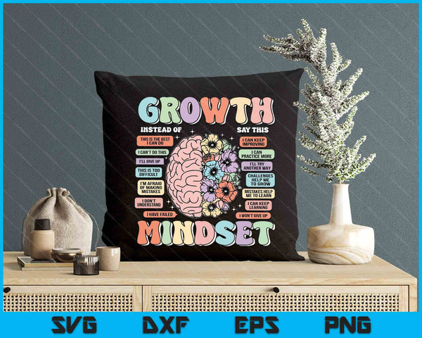 Growth Mindset Brain Positive School Classroom Teacher SVG PNG Digital Printable Files