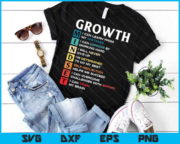 Groeimindsetdefinitie - motiverende citaat inspiratie SVG PNG snijden afdrukbare bestanden - on a t-shirt