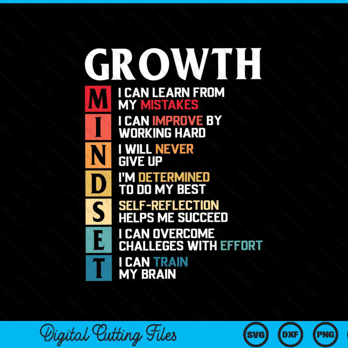 Growth mindset definition motivational quote inspiration SVG cut file
