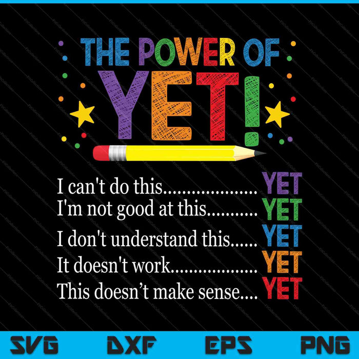 Growth Mindset Teacher Kindness Power Of Yet Inspirational SVG PNG Digital Printable Files