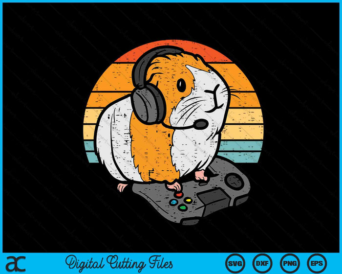 Guinea Pig Gamer Retro Video Gaming Cavy SVG PNG Digital Printable Files