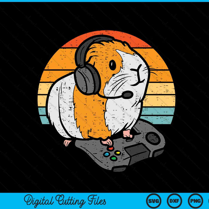 Guinea pig gamer retro video gaming cavy SVG cut file