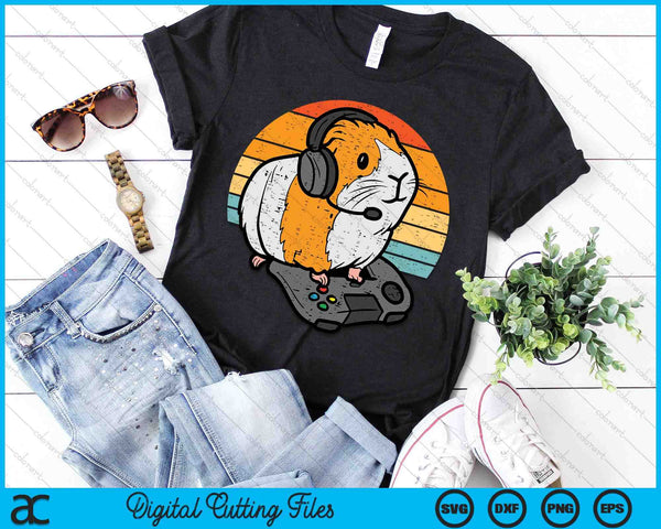 Guinea Pig Gamer Retro Video Gaming Cavy SVG PNG Digital Printable Files