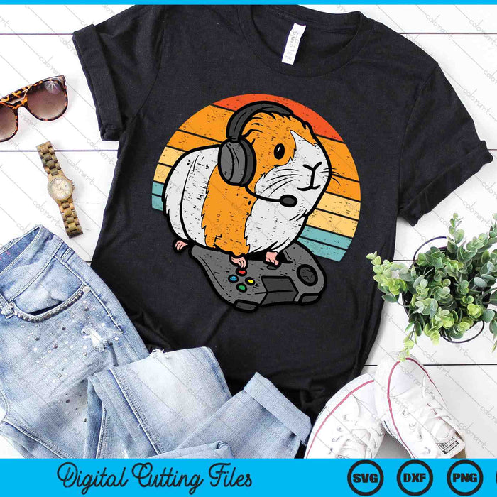 Guinea Pig Gamer Retro Video Gaming Cavy SVG PNG Digital Printable Files