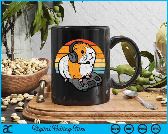 Guinea Pig Gamer Retro Video Gaming Cavy SVG PNG Digital Printable Files