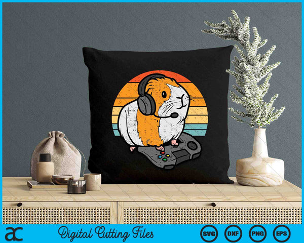 Guinea Pig Gamer Retro Video Gaming Cavy SVG PNG Digital Printable Files