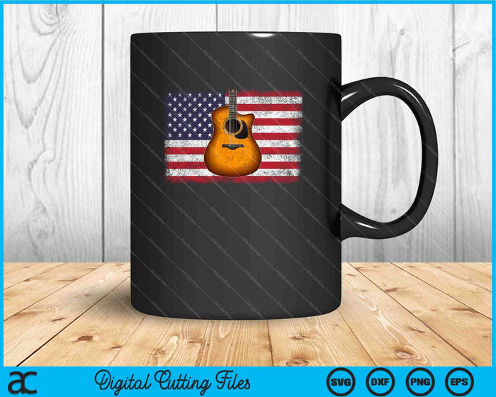 Guitar 4th of July Gift American Flag USA SVG PNG Digital Cutting Files