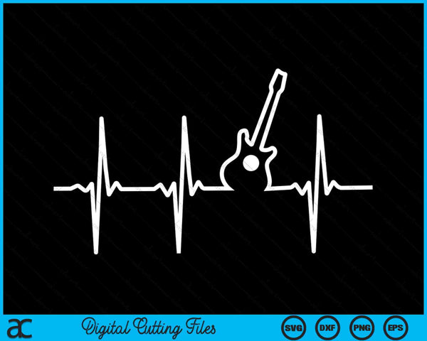 Guitar Heartbeat Instrument SVG PNG Digital Cutting Files