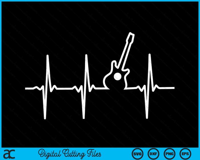 Instrumento de latido del corazón de guitarra SVG PNG Archivos de corte digital