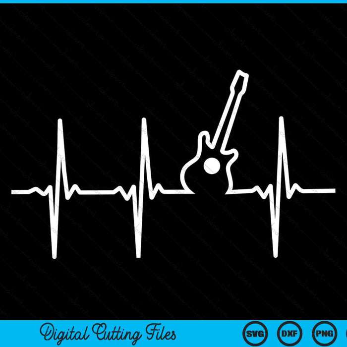 Instrumento de latido del corazón de guitarra SVG PNG Archivos de corte digital