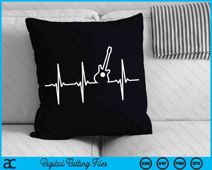 Gitaar Heartbeat Instrument SVG PNG digitale snijbestanden