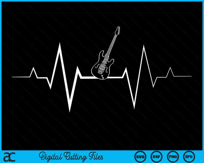 Guitar Heartbeat Music Instrument For Guitarist SVG PNG Digital Cutting Files