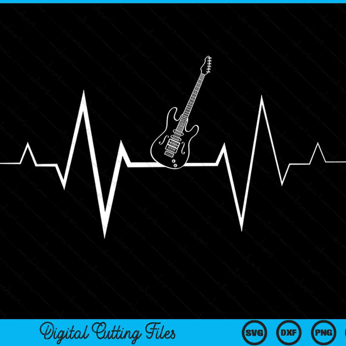 Guitar Heartbeat Music Instrument For Guitarist SVG PNG Digital Cutting Files