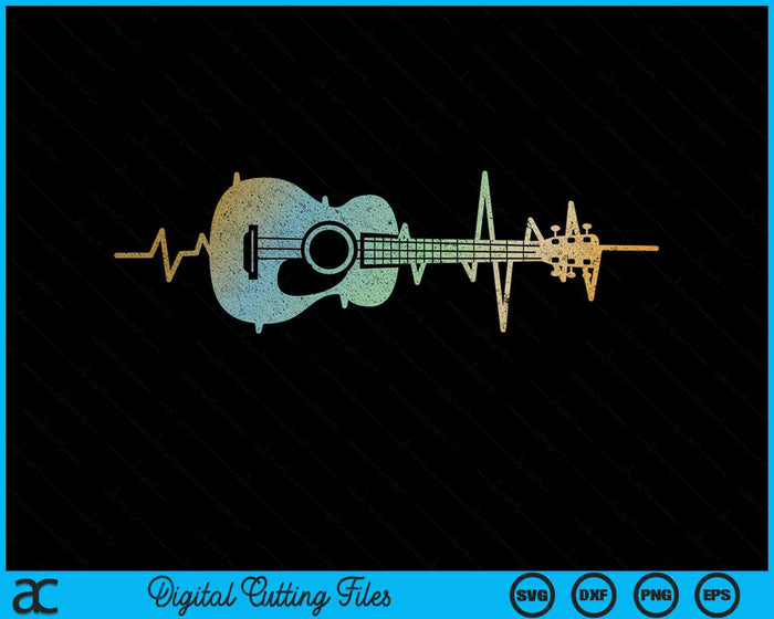 Gitarrist Heartbeat Gitarrenspieler SVG PNG Digitale Schneidedateien
