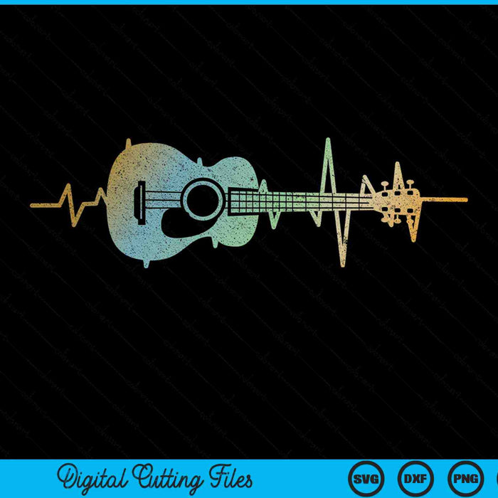 Gitarrist Heartbeat Gitarrenspieler SVG PNG Digitale Schneidedateien