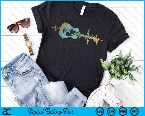 Gitarrist Heartbeat Gitarrenspieler SVG PNG Digitale Schneidedateien - on a t-shirt