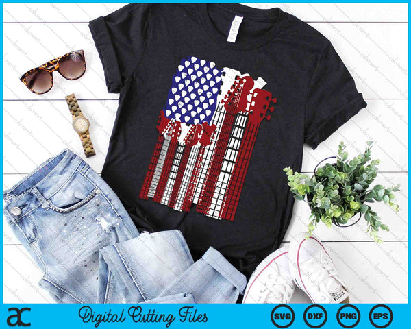 Guitar Plectrum American Flag Band SVG PNG Digital Printable Files