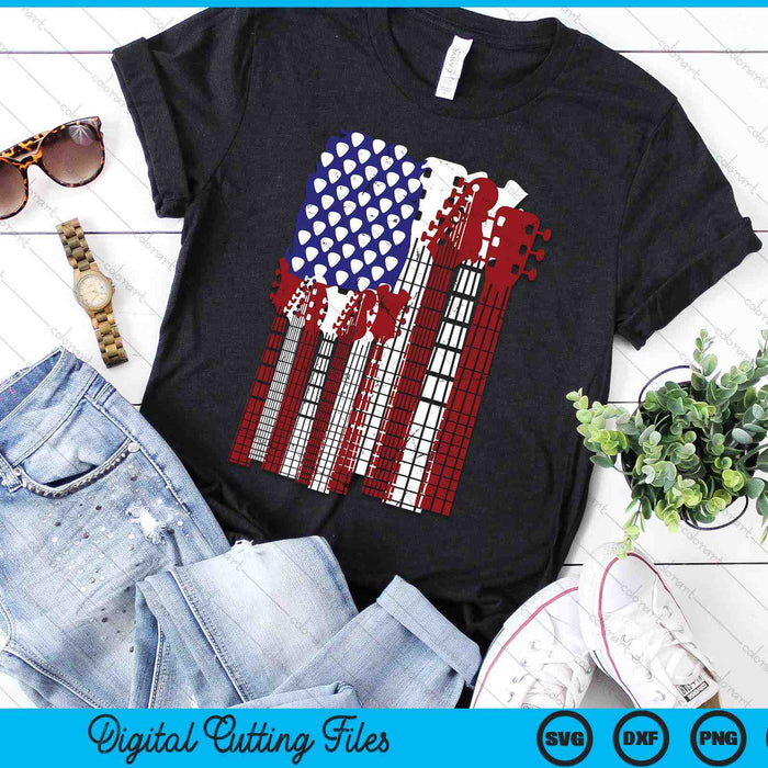 Guitar Plectrum American Flag Band SVG PNG Digital Printable Files