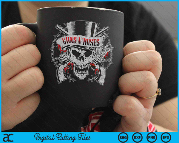 Guns N' Roses Top Hat Skull SVG PNG Digital Cutting Files