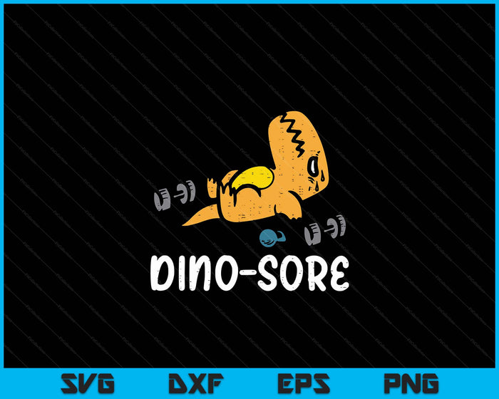 Gym Workout Dino Sore Exercise Fitness SVG PNG Digital Printable Files