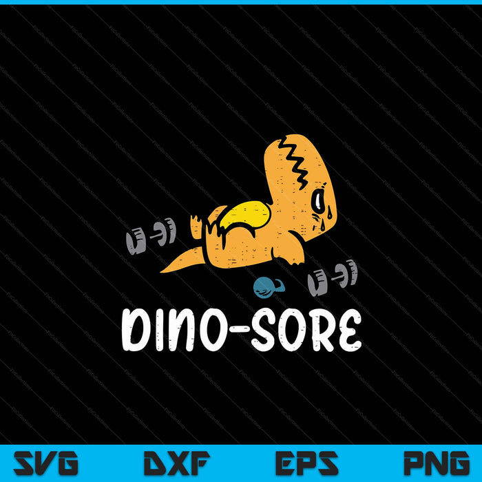 Gym Workout Dino Sore Exercise Fitness SVG PNG Digital Printable Files