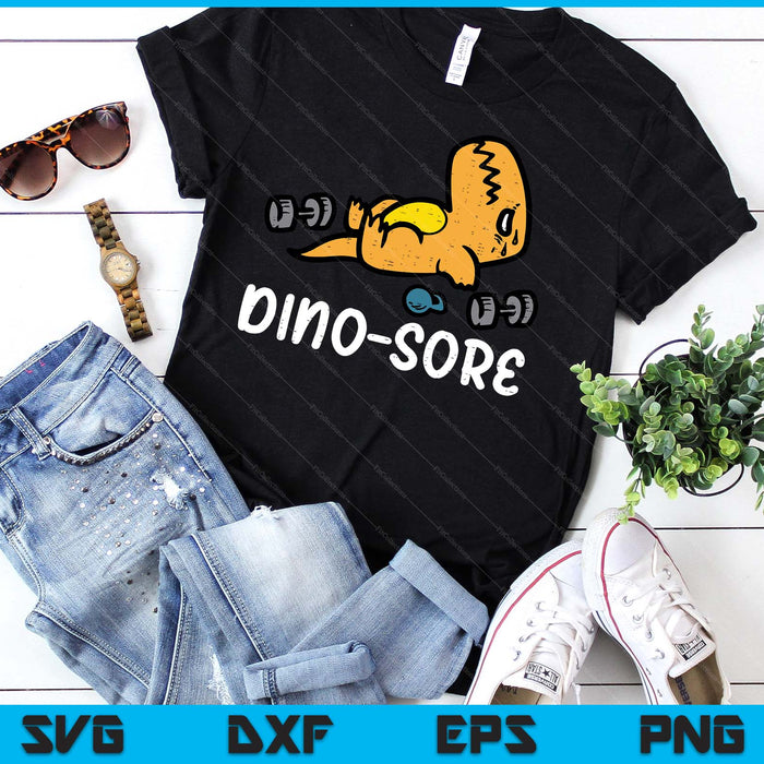 Gym Workout Dino Sore Exercise Fitness SVG PNG Digital Printable Files