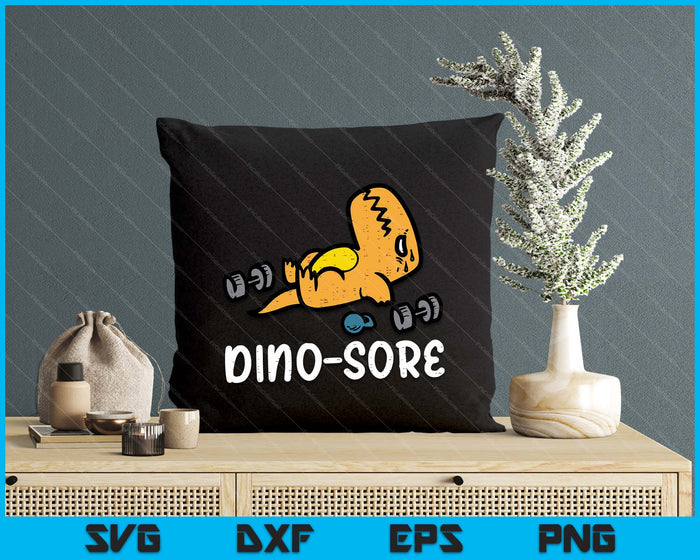 Gym Workout Dino Sore Exercise Fitness SVG PNG Digital Printable Files