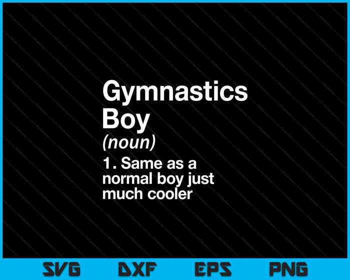 Gymnastics Boy Definition Funny Sports SVG PNG Digital Cutting Files