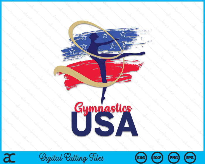 Gymnastics USA Support the Team SVG PNG Digital Cutting Files