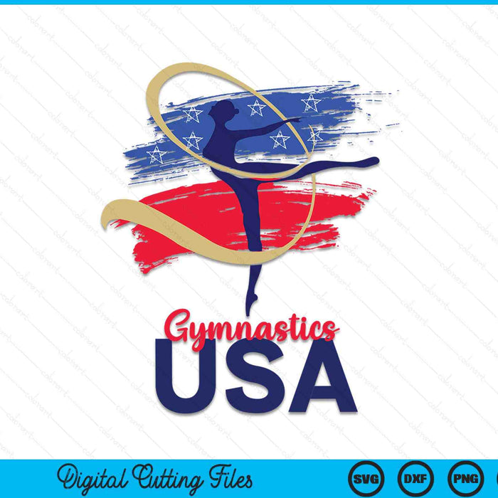 Gymnastics USA Support the Team SVG PNG Digital Cutting Files