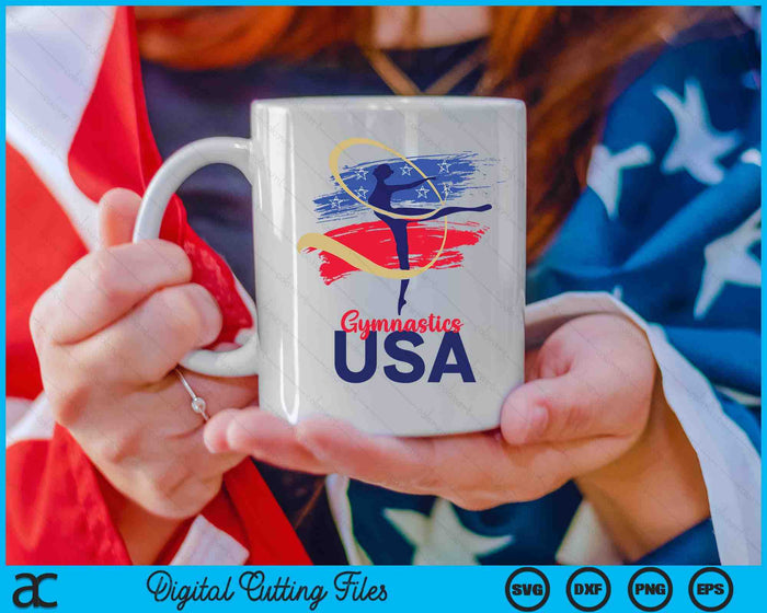 Gymnastics USA Support the Team SVG PNG Digital Cutting Files