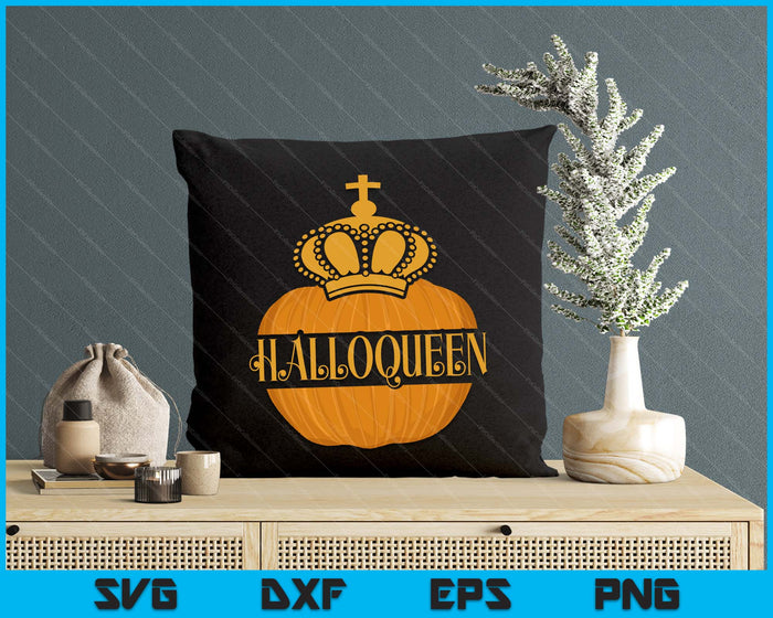 HALLOQUEEN Halloween Funny Gift For Women SVG PNG Digital Cutting File