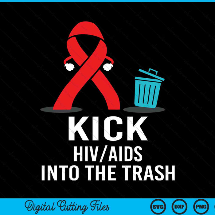HIV awareness month red ribbon national AIDS awareness SVG cut file