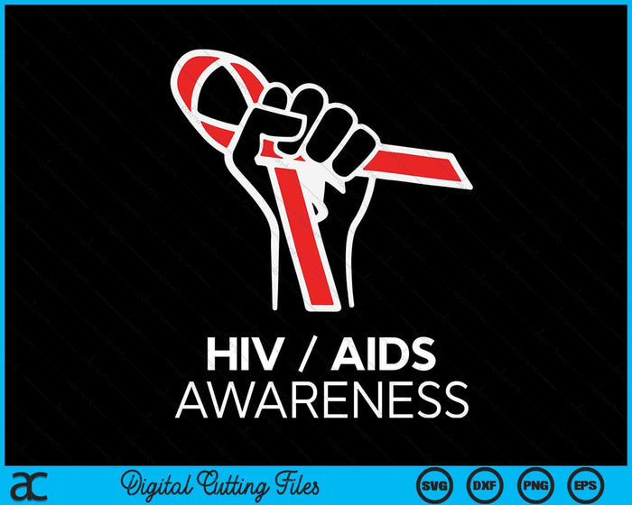 HIV Awareness Month Red Ribbon National AIDS Awareness SVG PNG Digital Cutting Files