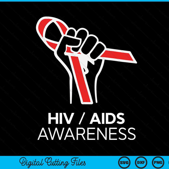 HIV awareness month red ribbon national AIDS awareness SVG cut file