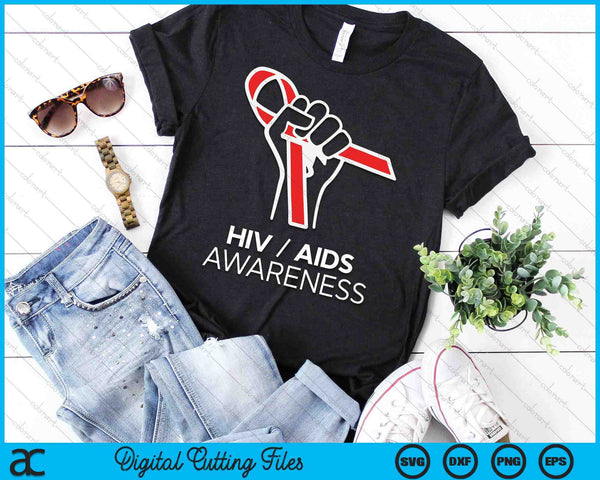 HIV Awareness Month Red Ribbon National AIDS Awareness SVG PNG Digital Cutting Files