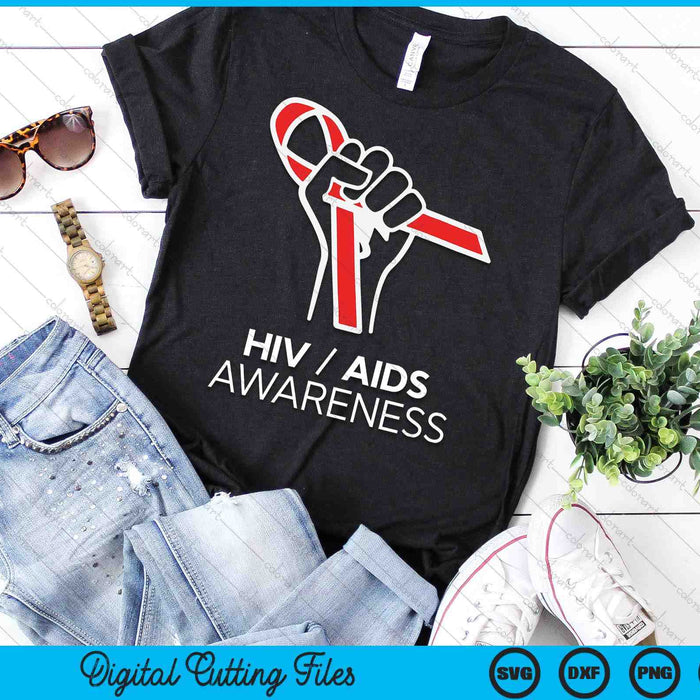 HIV Awareness Month Red Ribbon National AIDS Awareness SVG PNG Digital Cutting Files