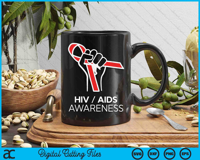 HIV Awareness Month Red Ribbon National AIDS Awareness SVG PNG Digital Cutting Files