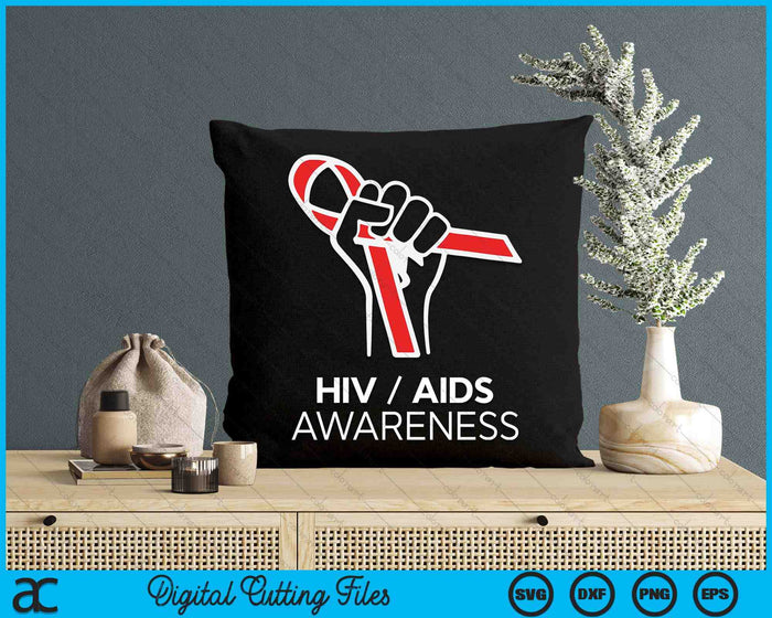 HIV Awareness Month Red Ribbon National AIDS Awareness SVG PNG Digital Cutting Files