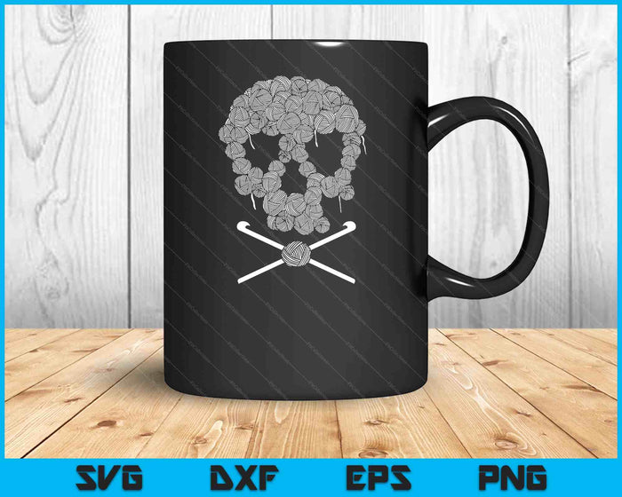 Halloweeen Skull Crochet Lovers Yarn Funny Skeleton gift SVG PNG Digital Cutting File