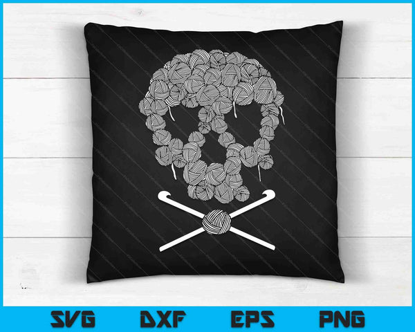 Halloweeen Skull Crochet Lovers Yarn Funny Skeleton gift SVG PNG Digital Cutting File