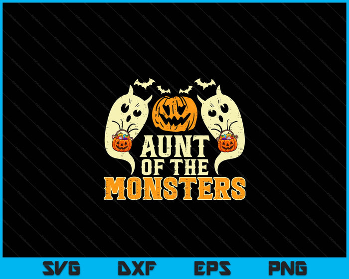 Halloween Aunt Of Monsters Funny Family Costume SVG PNG Digital Cutting File