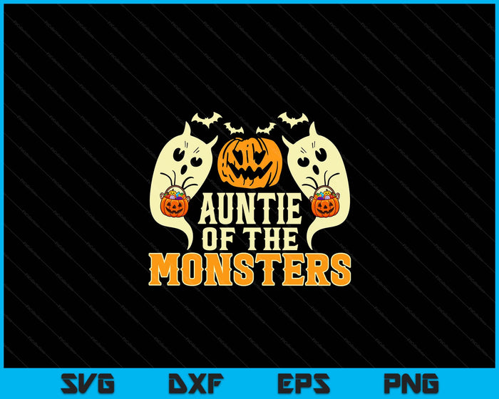 Halloween Auntie Of Monsters Funny Family Costume SVG PNG Digital Cutting File