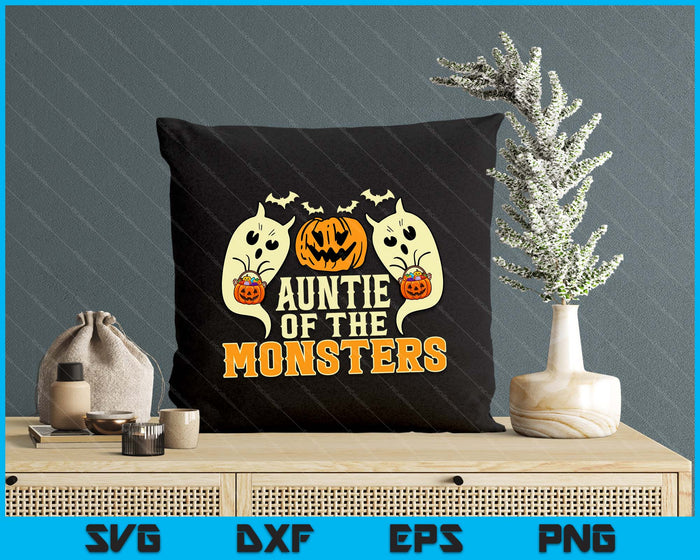 Halloween Auntie Of Monsters Funny Family Costume SVG PNG Digital Cutting File