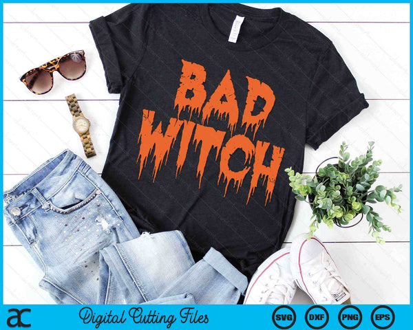 Halloween Bad Witch Costume Girls Women Matching Couples SVG PNG Digital Cutting File