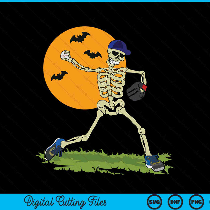 Halloween baseball skeleton costume SVG cut file