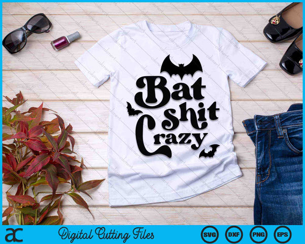 Halloween Bats Shit Crazy SVG PNG Digital Cutting Files