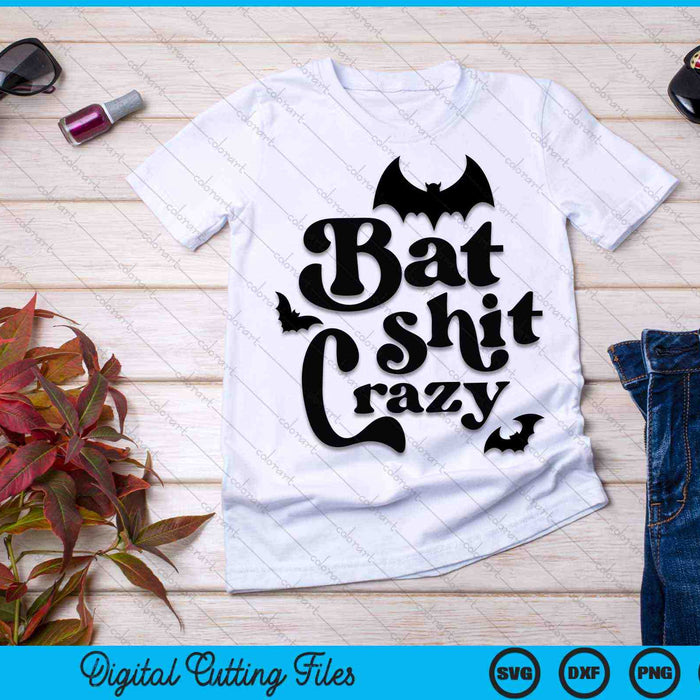 Halloween Bats Shit Crazy SVG PNG Digital Cutting Files