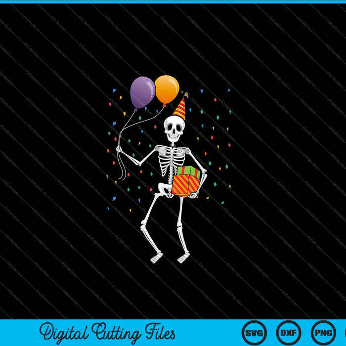 Traje de fiesta de cumpleaños de Halloween Esqueleto SVG PNG Archivos de corte digital